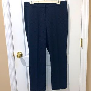 Talbots navy blue navy blue polkadot, straight leg pants. 14P